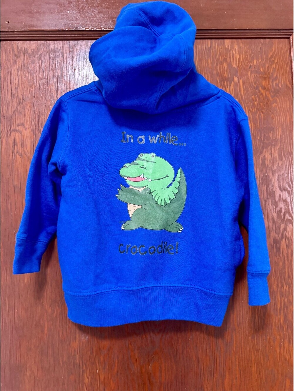 Rabbit Skins Blue Hoodie with Crocodile and Alligator Print Size 2
